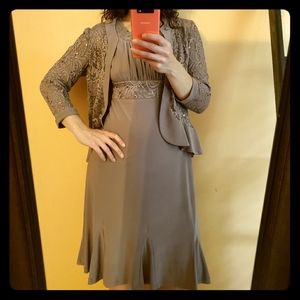 R&M Richards Metallic A-Line Dress and Jac